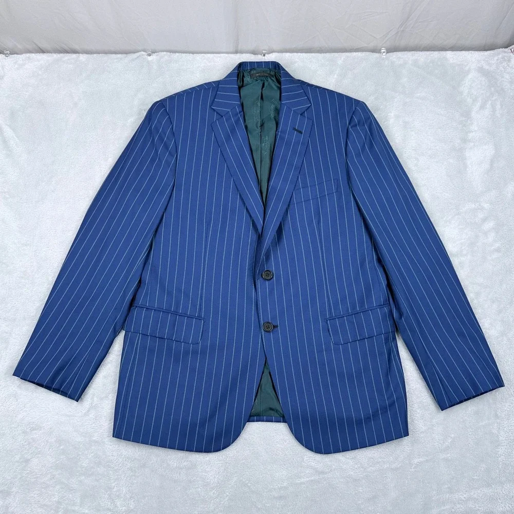Brioni Colosse 3-Piece Suit Mens 40R Blue 100% Wool Pinstripe Blazer Vest Pants